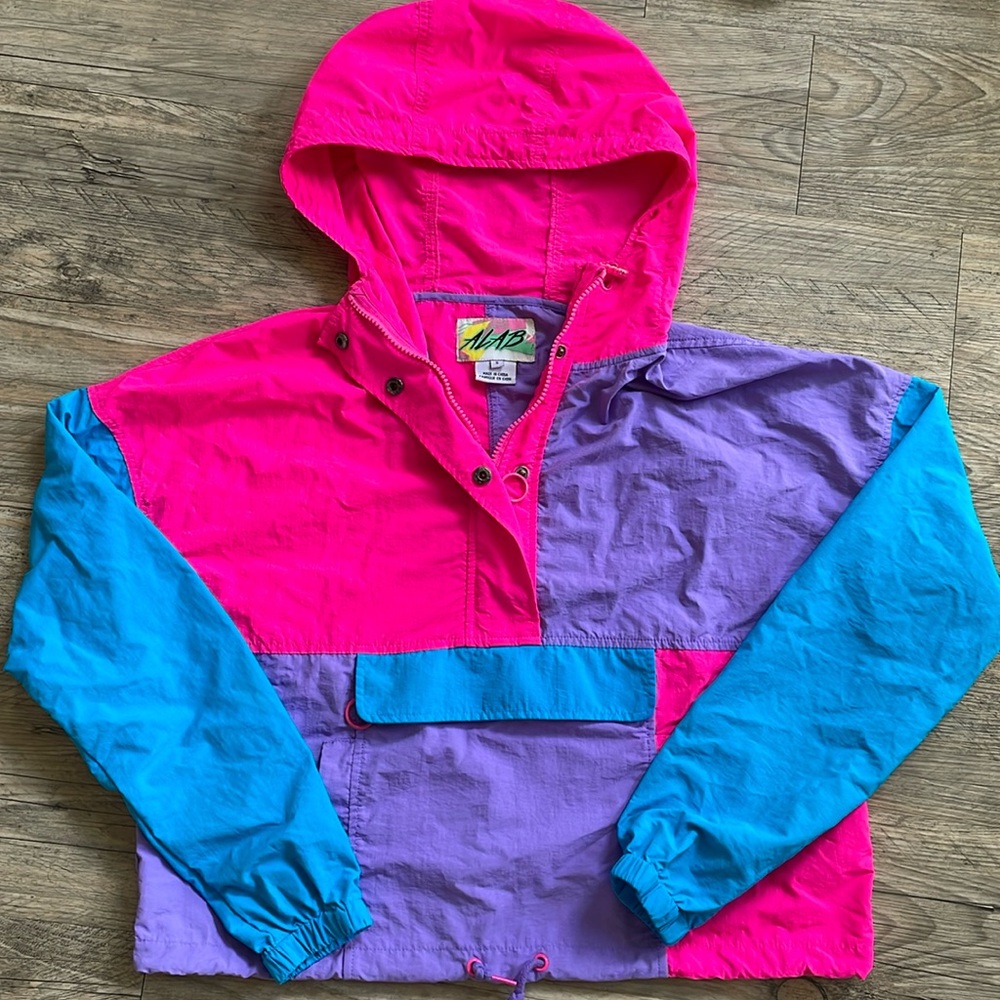 VTG 80s ALAB color block windbreaker‎ Women’s Size S